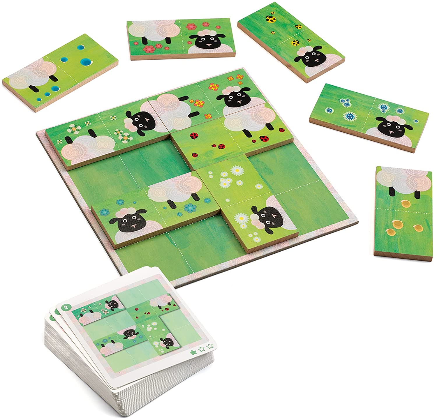 Djeco Sheep Logic gioco logica legno 5 anni 30 carte