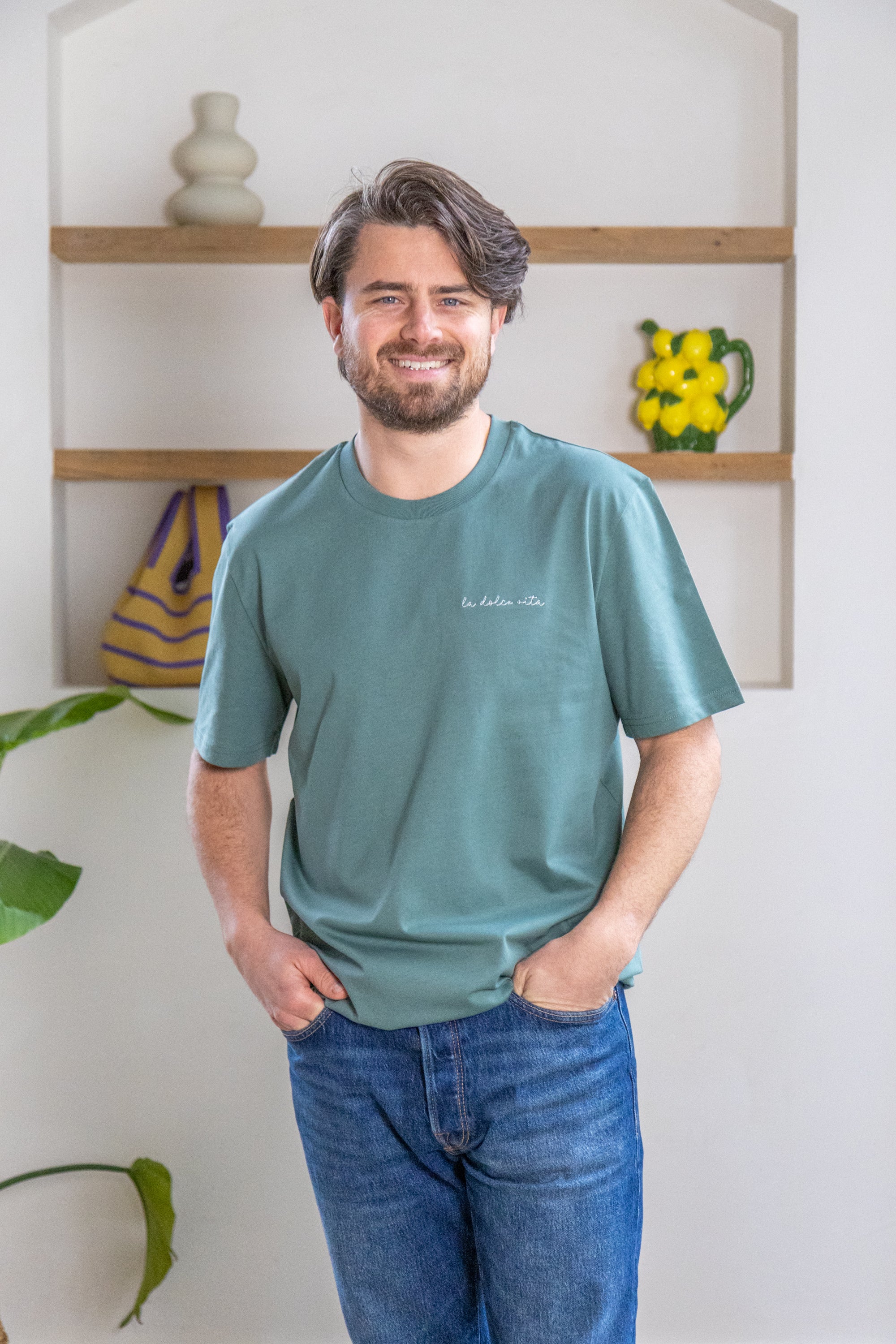 Ella and Rapha Dolce Vita t-shirt verde uomo cotone bio
