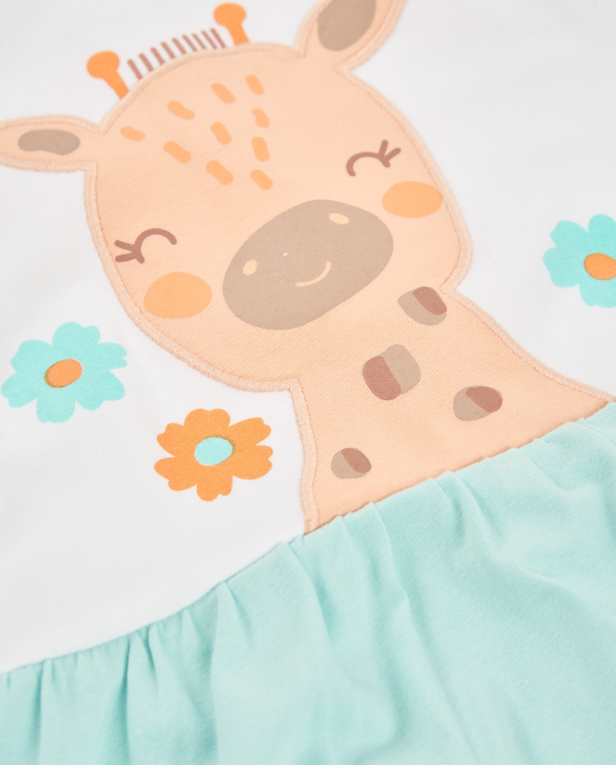 Tuc Tuc Vestito Neonata Giraffa con Mutandina Bianco