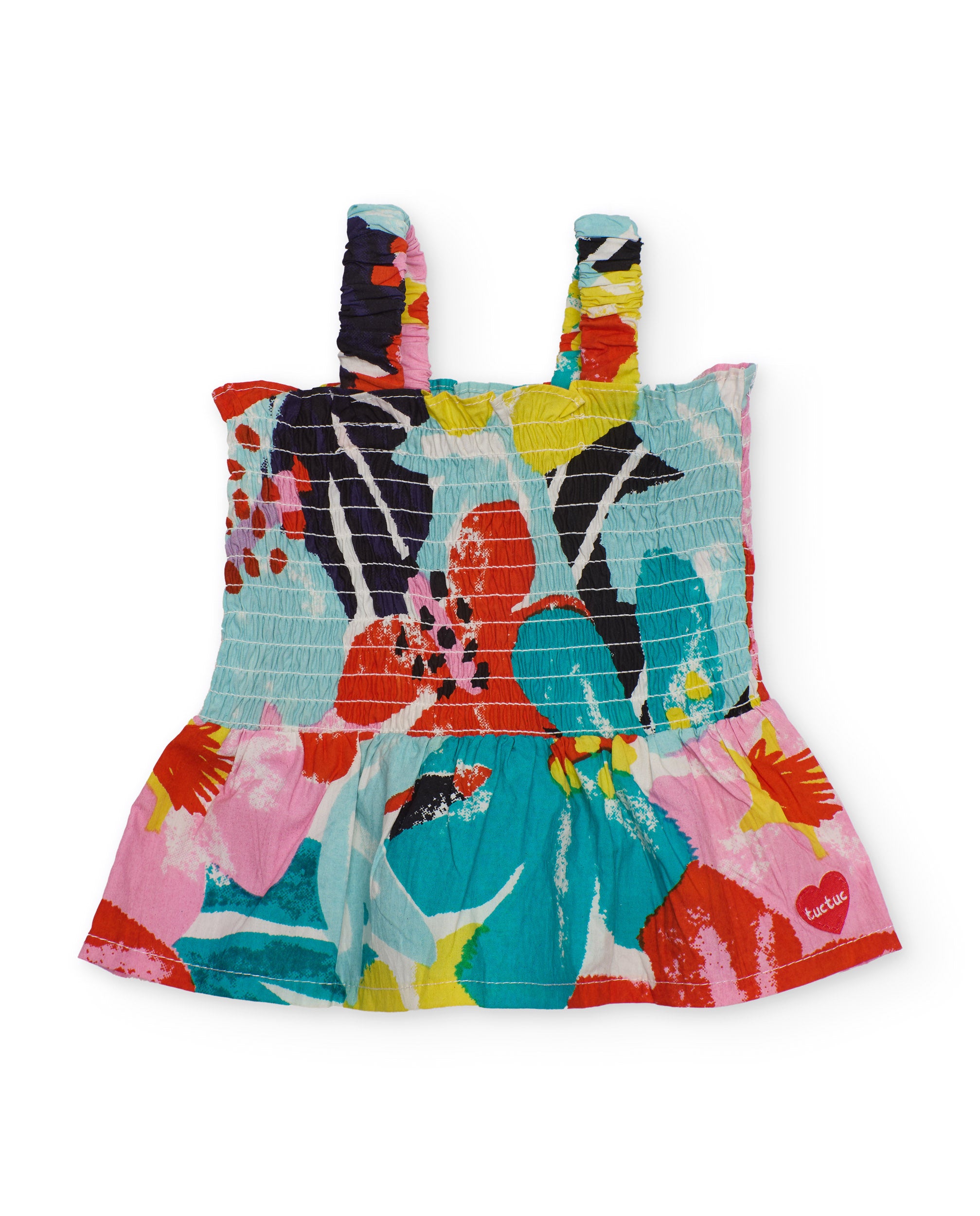 Tuc Tuc top bambina multicolore fiori con bretelle larghe