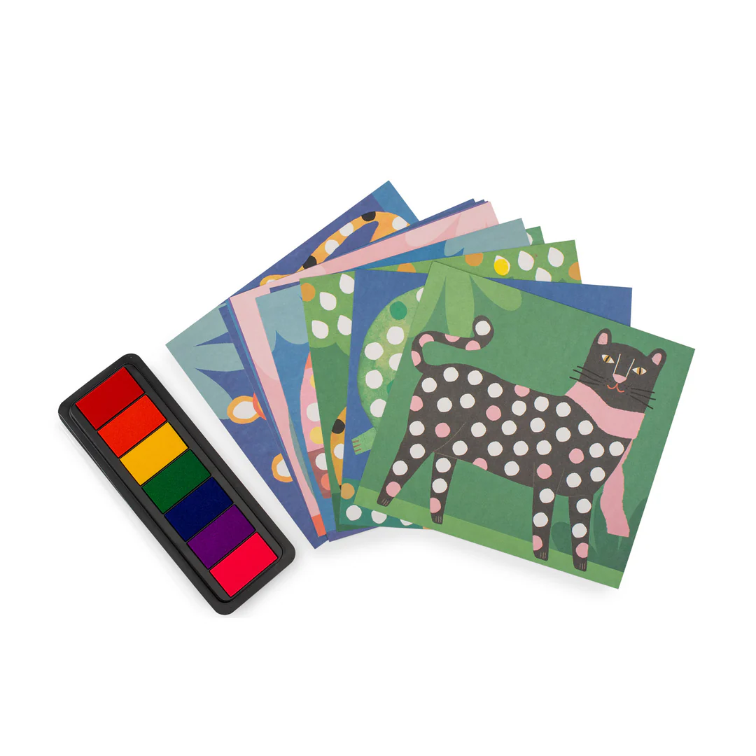 Moulin Roty Les Toupitis timbri per dita 7 colori