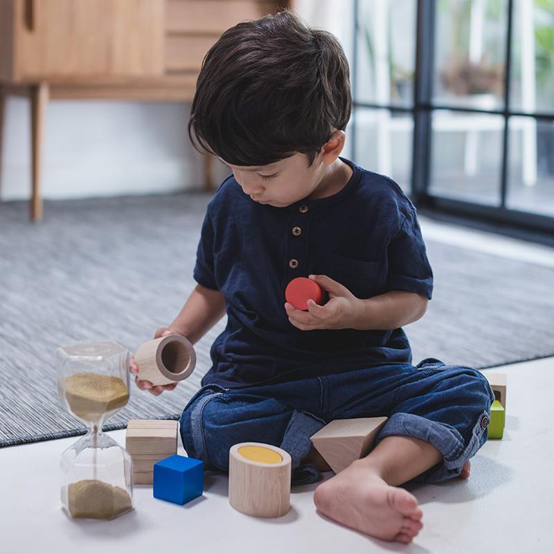 Plan Toys Geo Matching Blocks puzzle blocchi legno