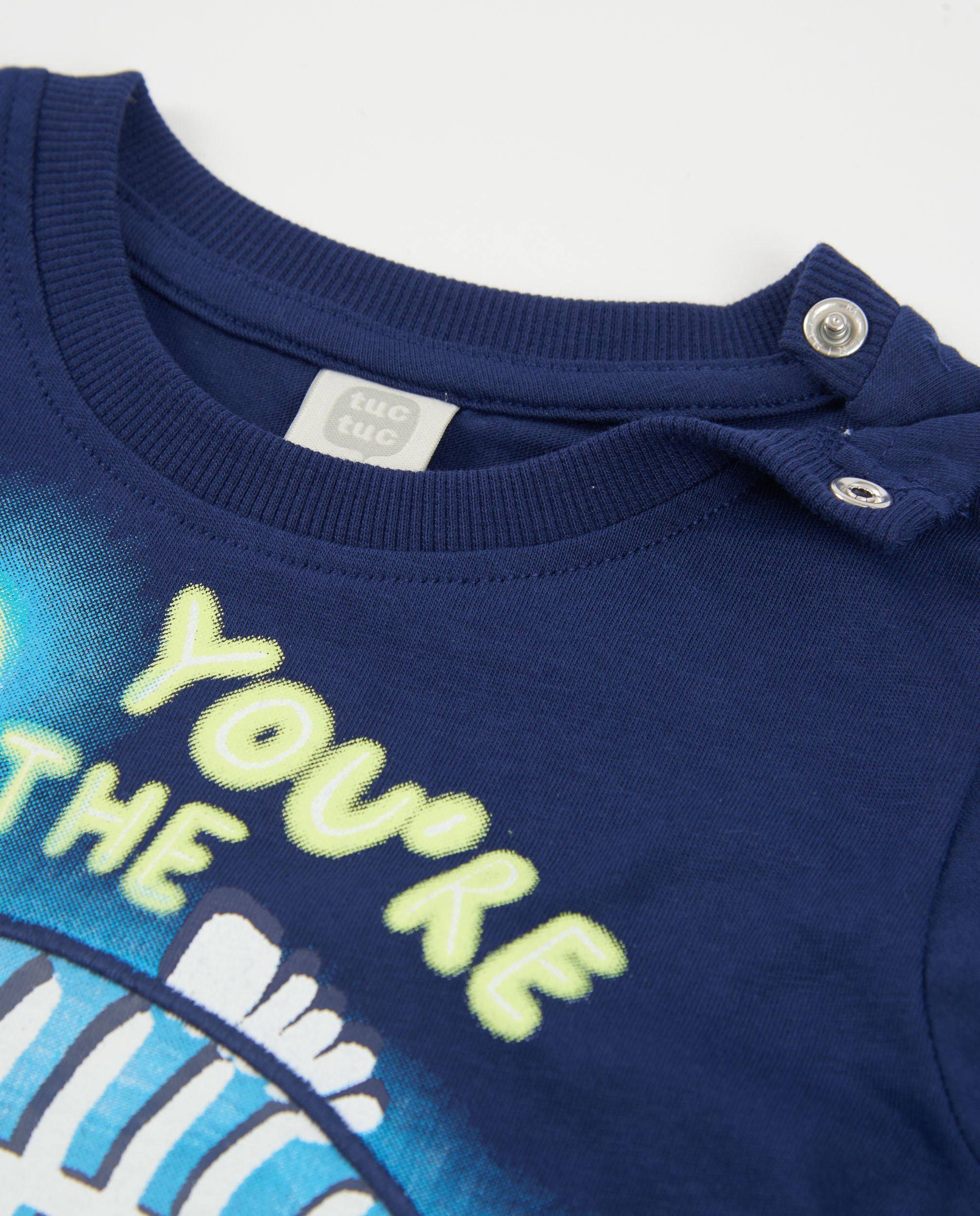 Tuc Tuc t-shirt bimbo mezza manica blu navy pesce