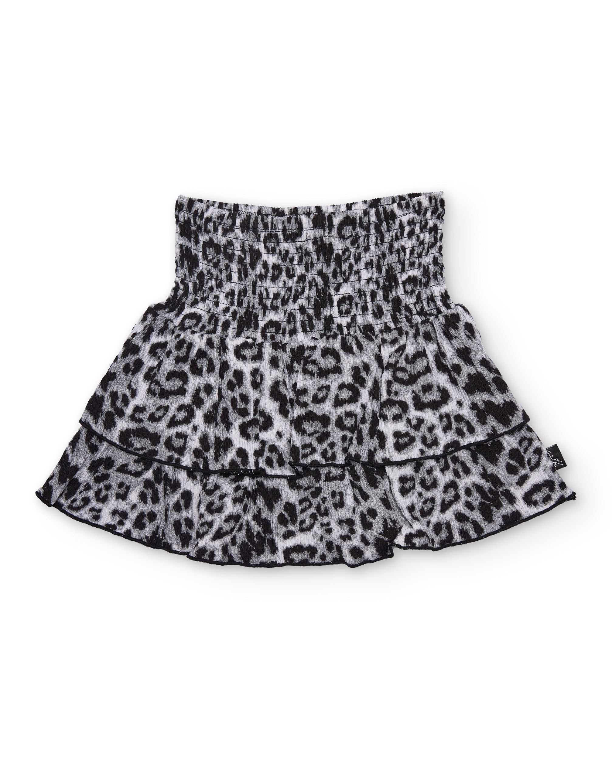 Tuc tuc gonna animalier nera vita arricciata bambina