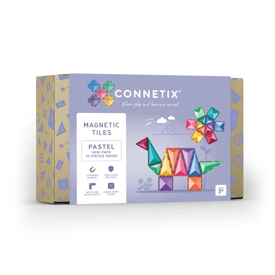 Connetix Pastel Mini Pack Costruzioni Magnetiche 32 Pezzi