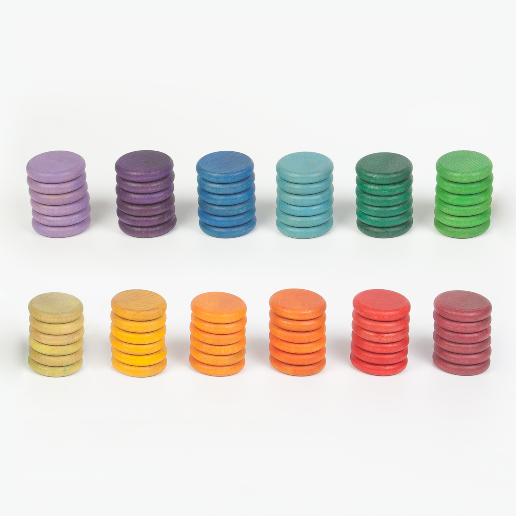 Grapat monete arcobaleno legno set 72 pz