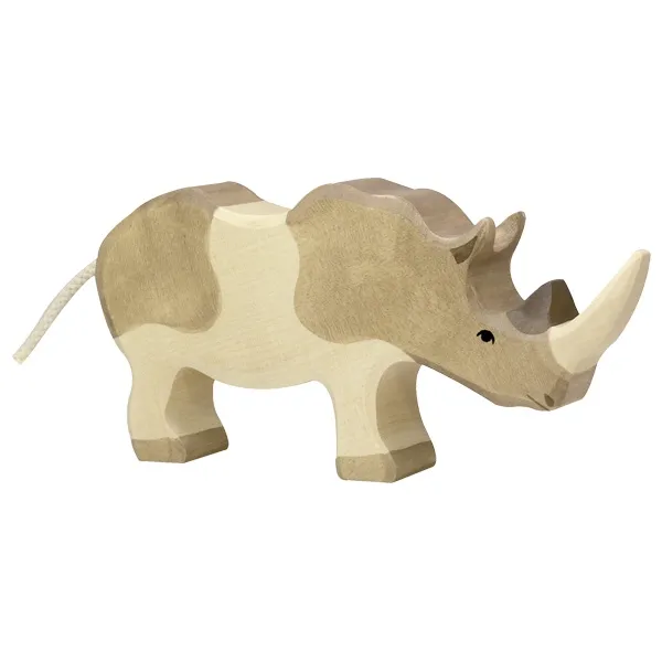 Holztiger Figura Legno Rinoceronte Massello