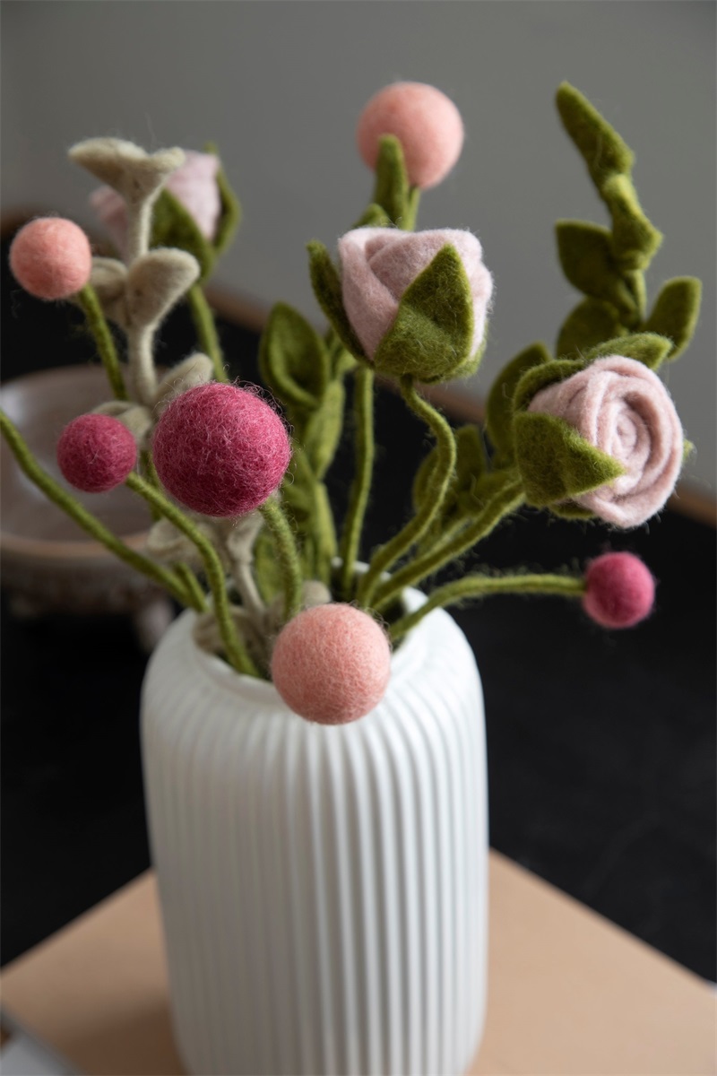 Gry Sif fiore feltro rosa Dusty Red 34 cm