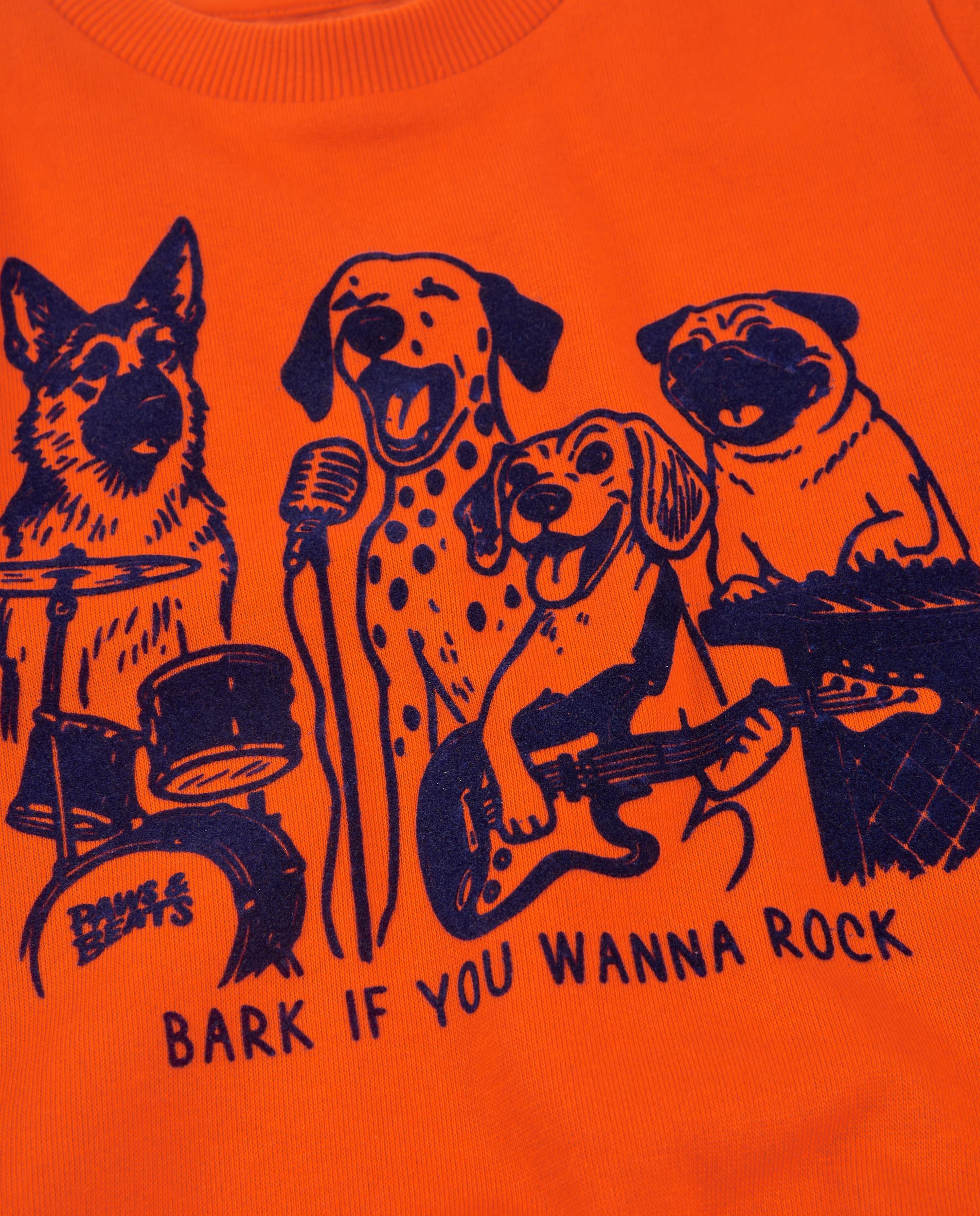 Tuc Tuc Sound Companions felpa bambino arancione cani rock
