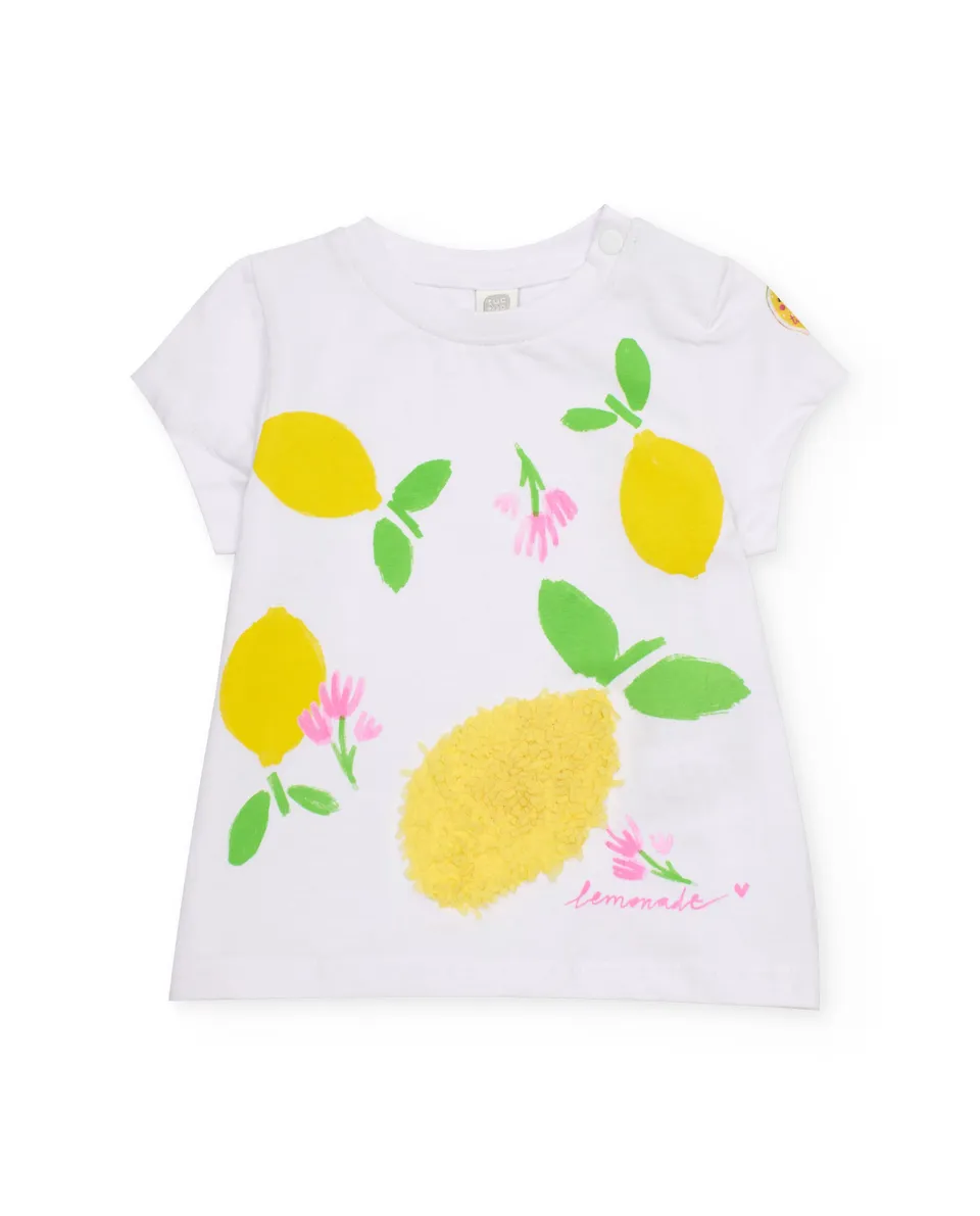 Tuc Tuc Maglietta Bimba Limoni Bianca Cotone