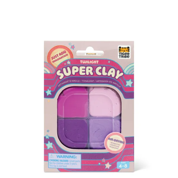 Tiger Tribe Super Clay Purple pasta modellabile 4 colori