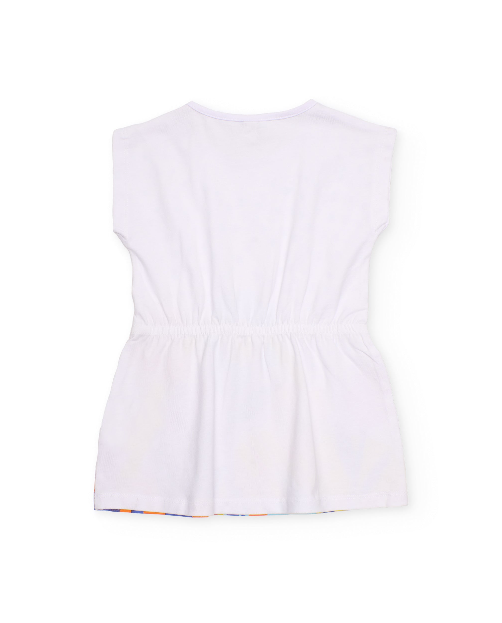 Tuc Tuc vestito bambina bianco con fiori vita elasticizzata