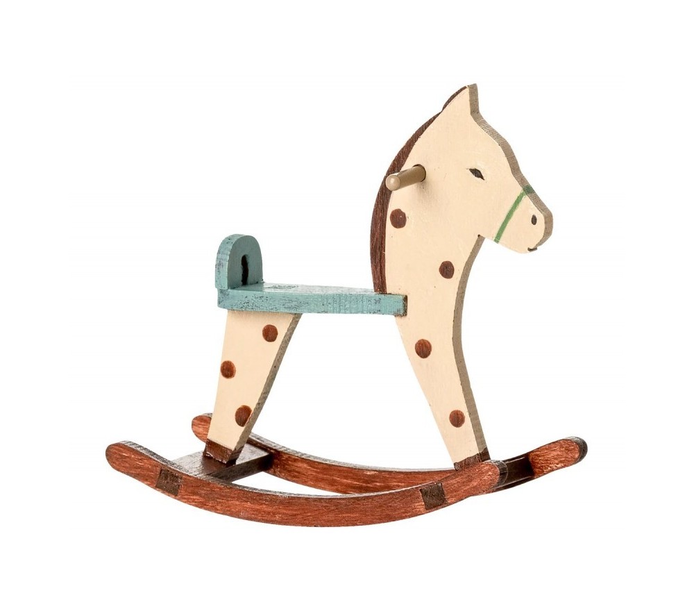 Maileg Cavallo a Dondolo Maculato Gioco in Legno per Topi