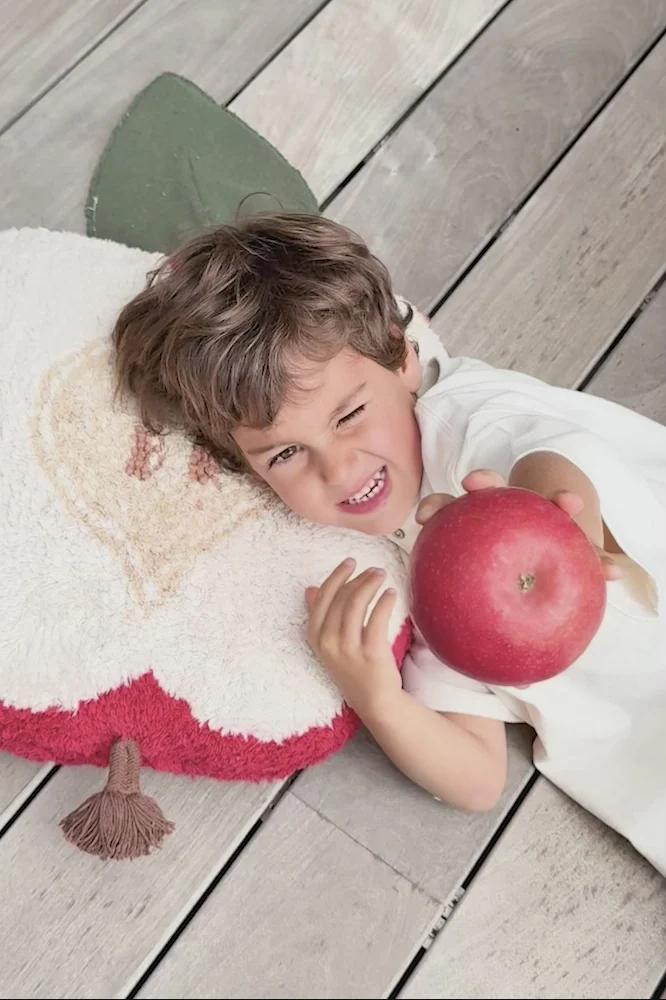 Lorena Canals Apple cuscino puff mela 50 cm cotone