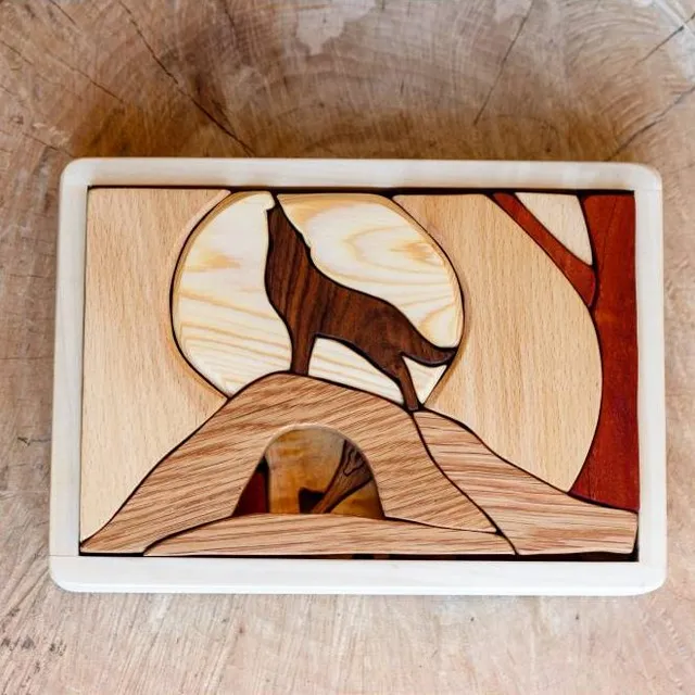 Cocoletes Wood Art Lupo puzzle legno doppio 31 pezzi