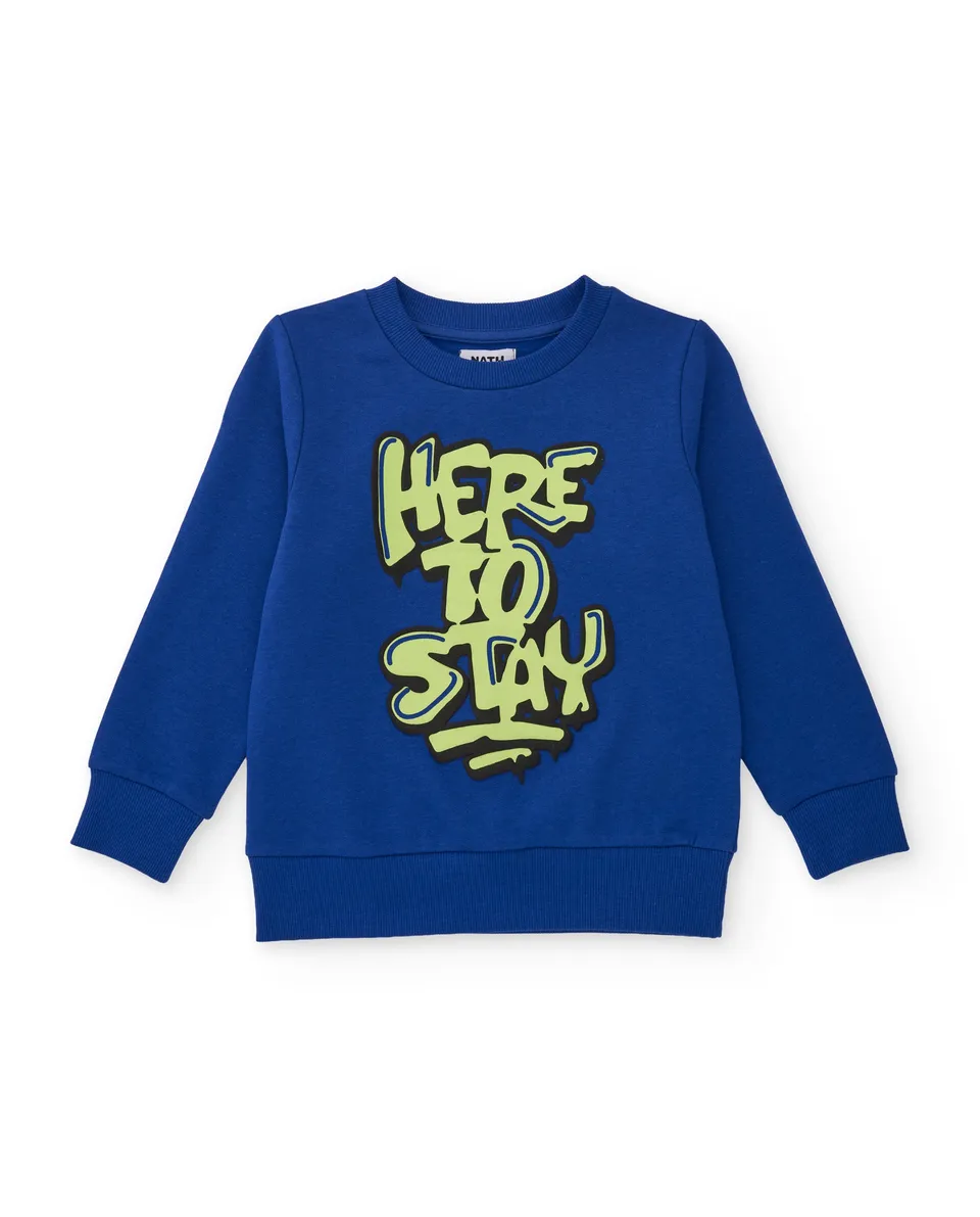 Tuc Tuc felpa bambino pile blu scritta urban