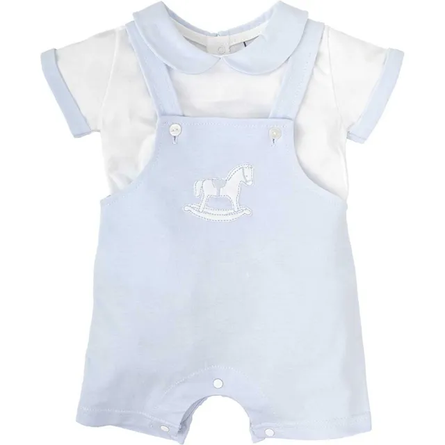 Babidu set salopette bimbo 18 mesi cotone cavallo