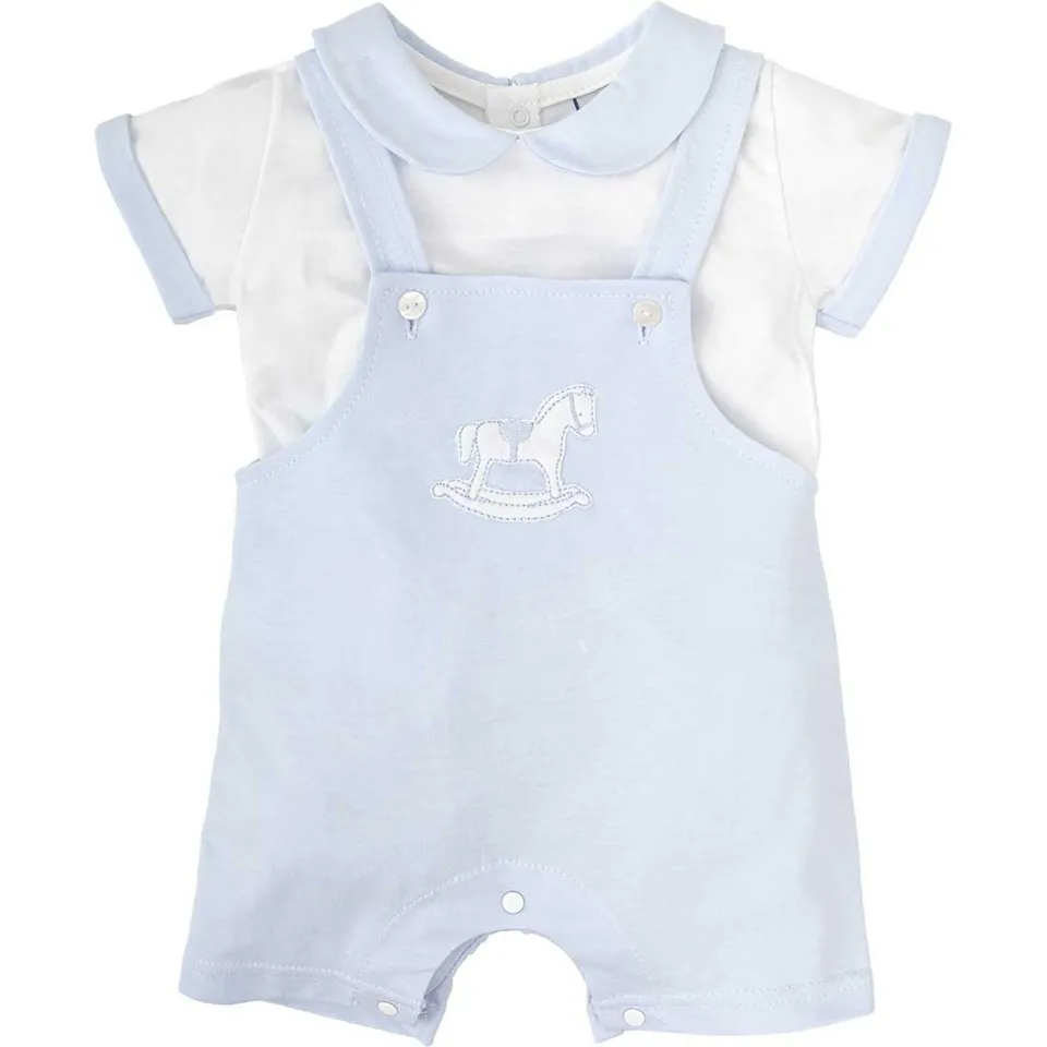 Babidu set salopette bimbo 18 mesi cotone cavallo