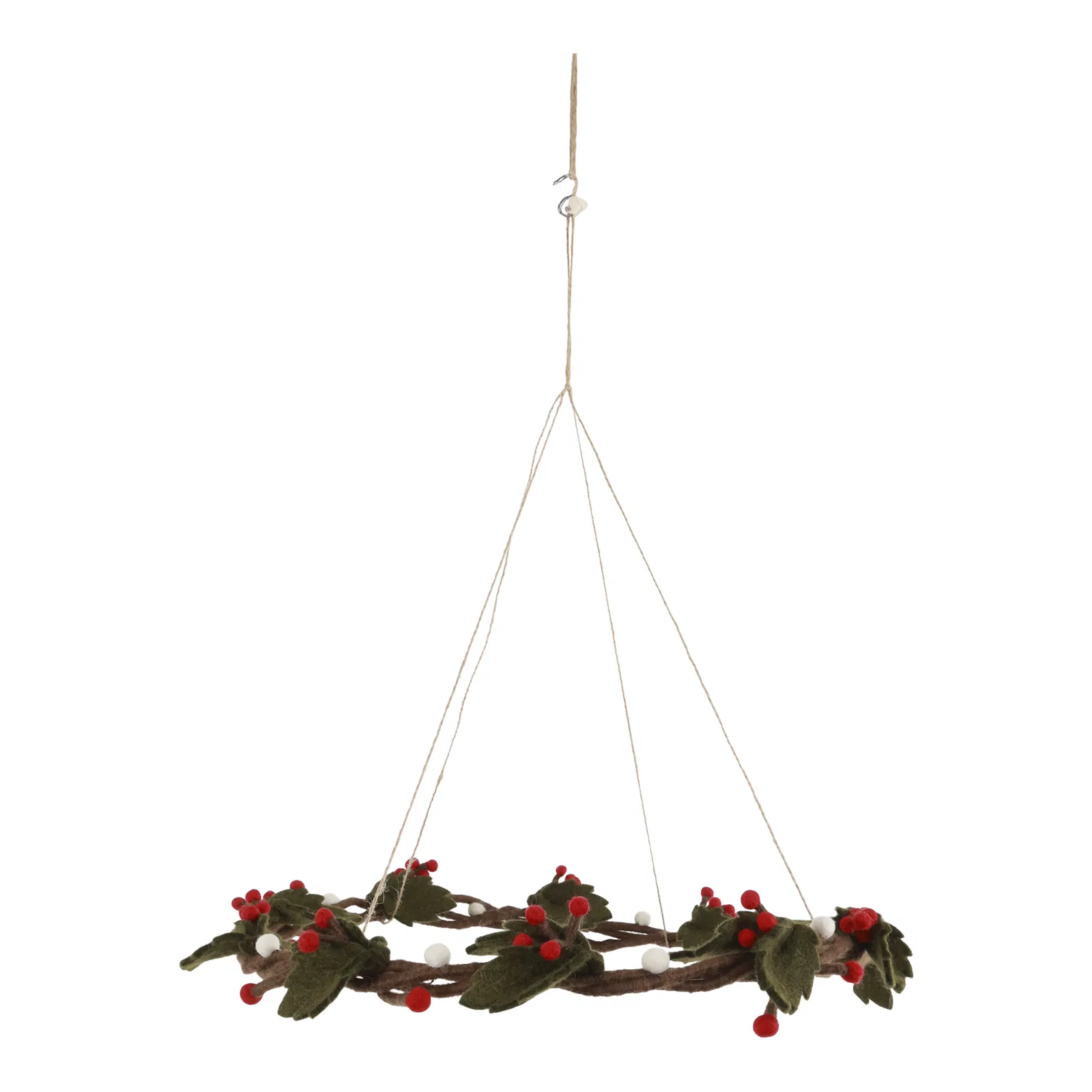 Gry & Sif ghirlanda Natale feltro lana 45 cm fatta a mano