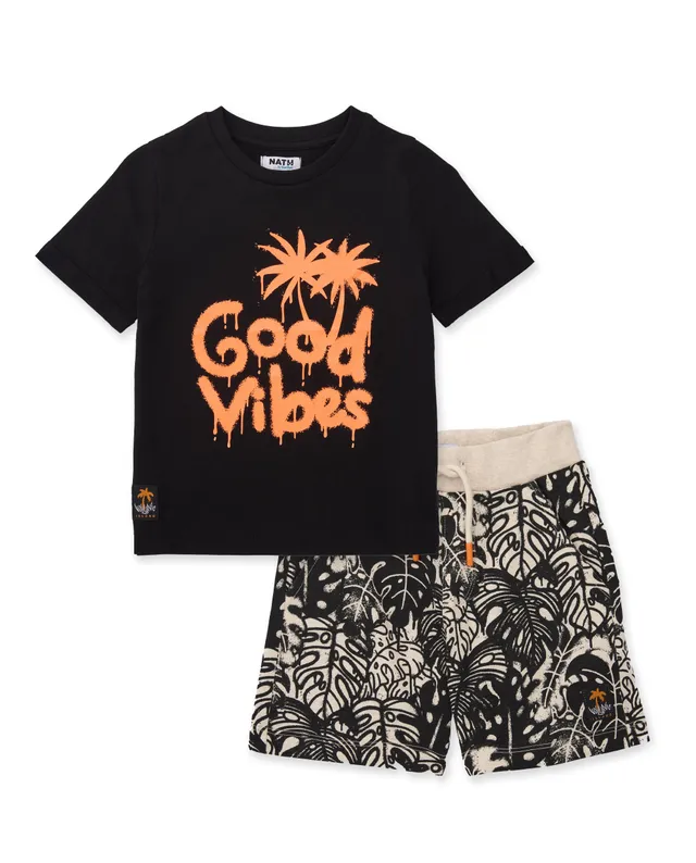 Tuc Tuc completo bambino nero Good Vibes t-shirt bermuda