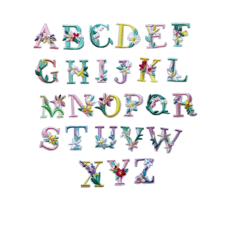 Slugs & Snails Alphabet Floral toppa termoadesiva floreale