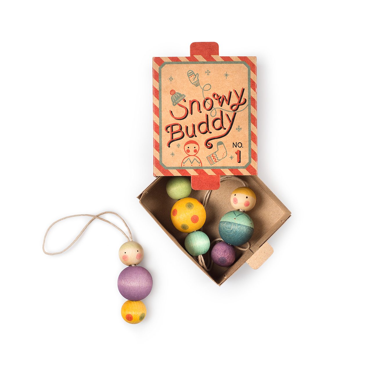 Snowy Buddy Ornaments N.1 decorazioni legno 3 pezzi