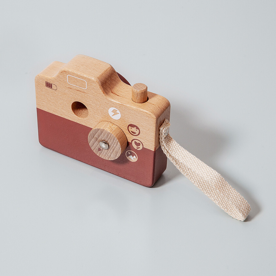 Petit Monkey Macchina Fotografica legno marrone 11 cm