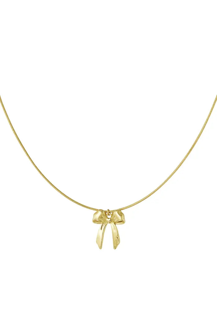 Ella and Rapha Elongated Bow collana oro in acciaio
