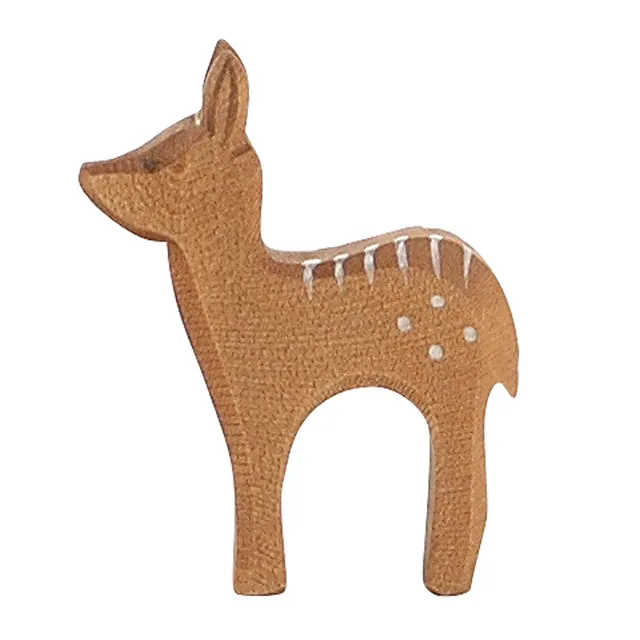 Ostheimer Cerbiatto rosso in piedi figura legno 8 cm