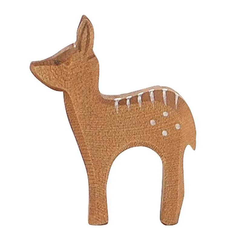 Ostheimer Cerbiatto rosso in piedi figura legno 8 cm