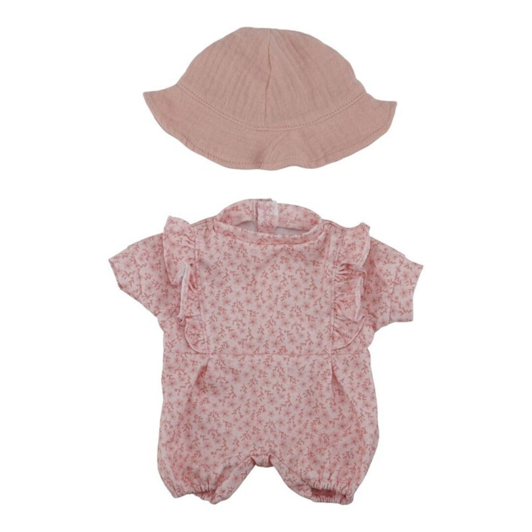 Little Dutch Vestito Bambola Rosa Fiori con cappello sole