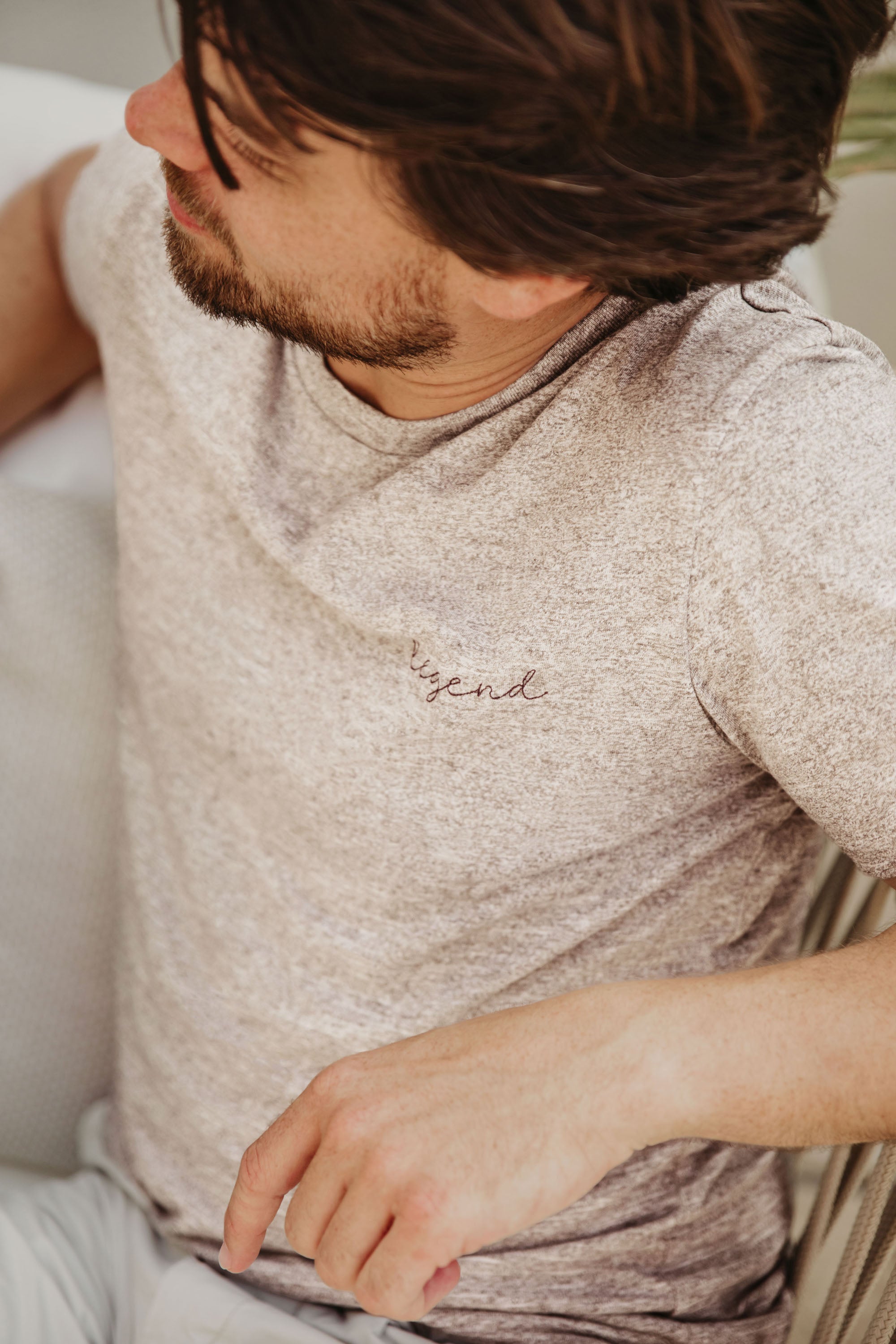 Ella and Rapha Legend t-shirt beige cotone biologico uomo