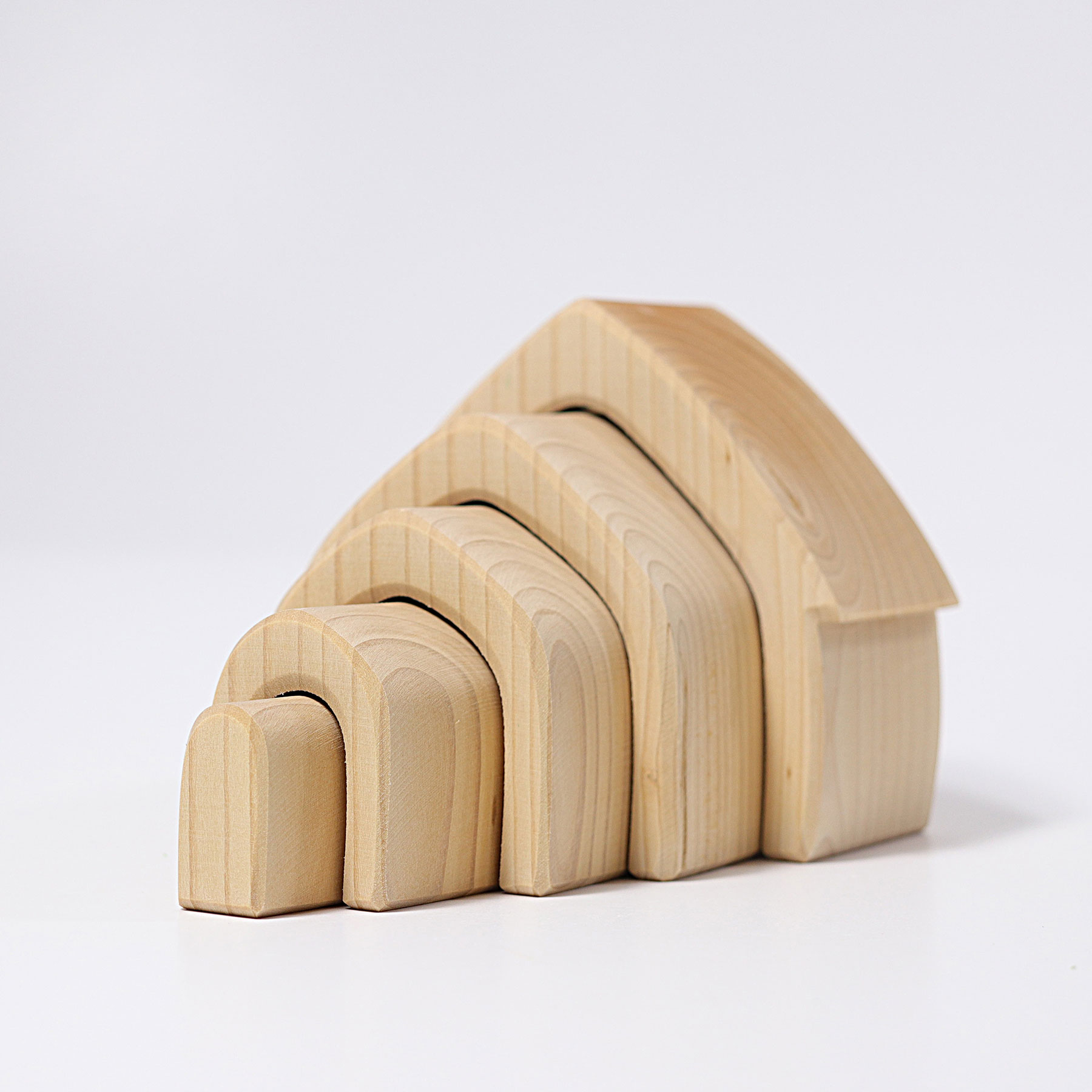 Grimm's casa impilabile legno naturale 5 pezzi 13 cm