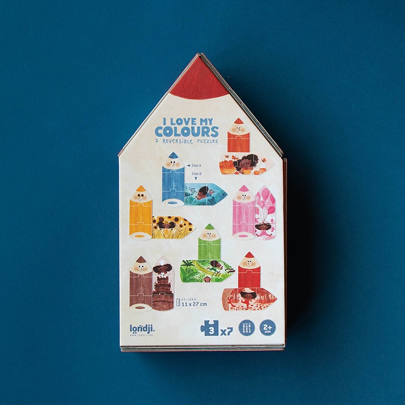Londji My Colours Puzzle Bambini 7 Matite Reversibile
