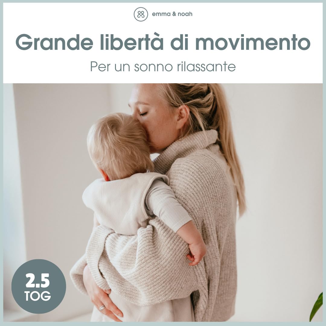 emma & noah sacco nanna 2.5 TOG cotone bio grigio 70 cm