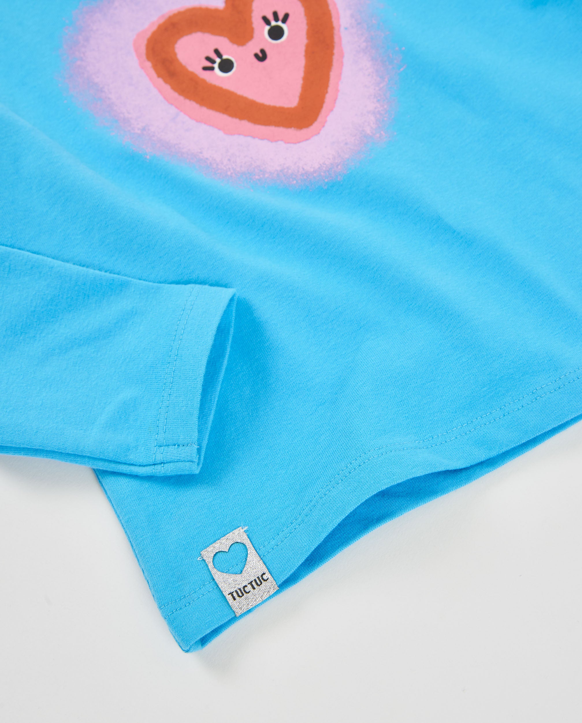 Tuc tuc maglia bambina azzurra cuore manica lunga