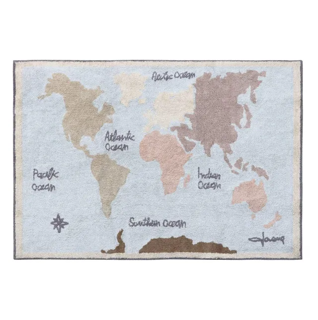 Lorena Canals Vintage Map tappeto 140×200 cotone lavabile