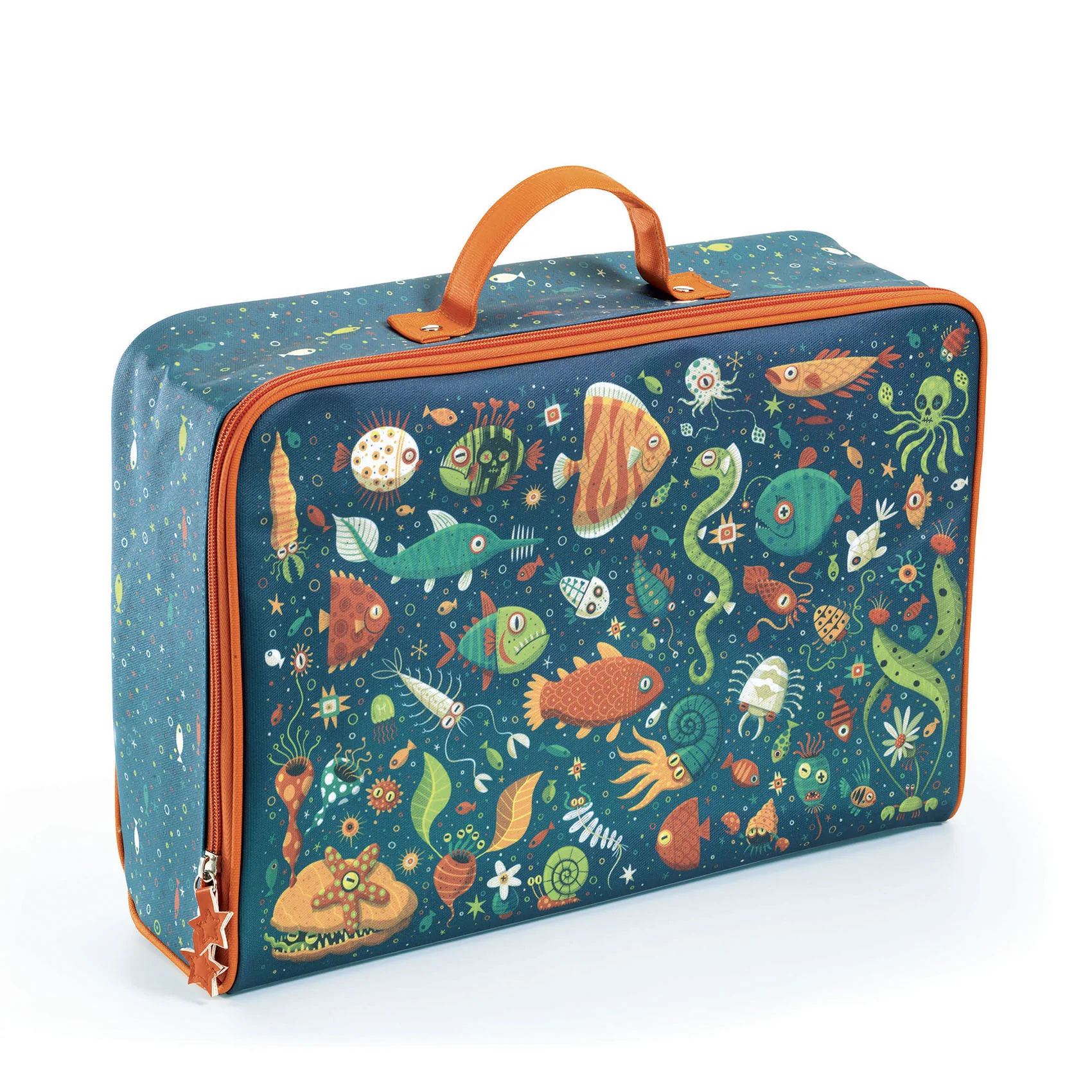 Djeco Fishes Bauletto Valigia Bambini Cotone 39 cm
