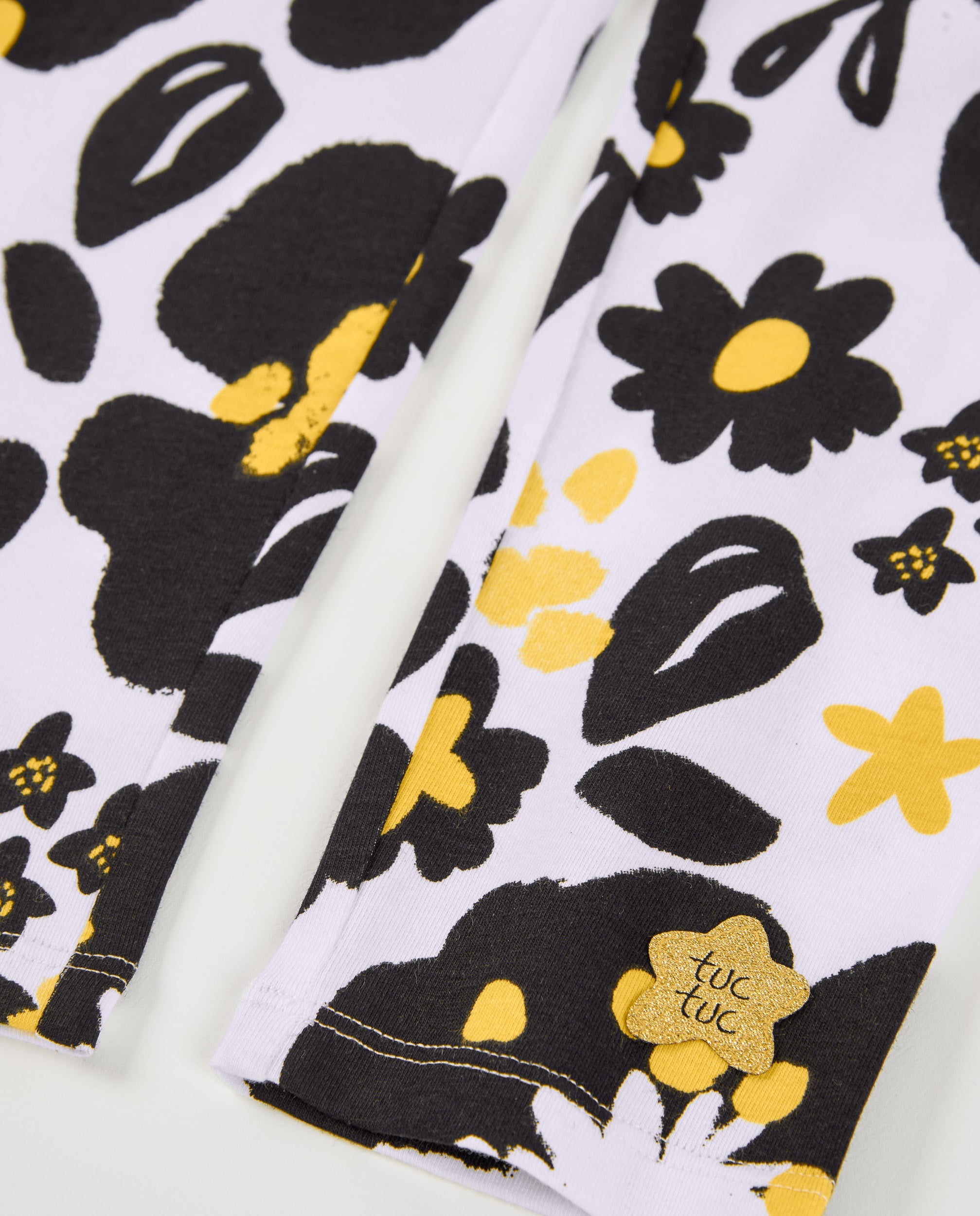 Tuc Tuc leggings bambina neri floreali jersey