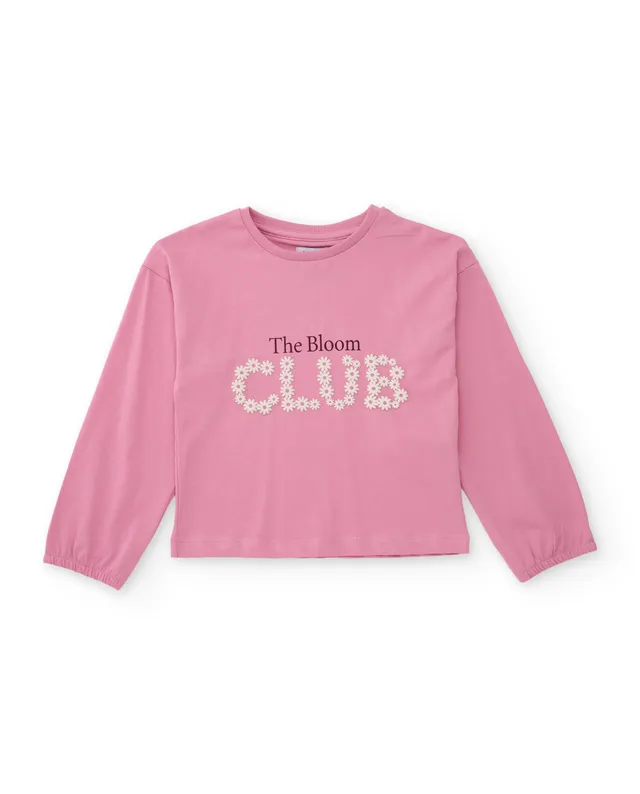 Tuc Tuc maglia bambina rosa ricamo fiori manica lunga
