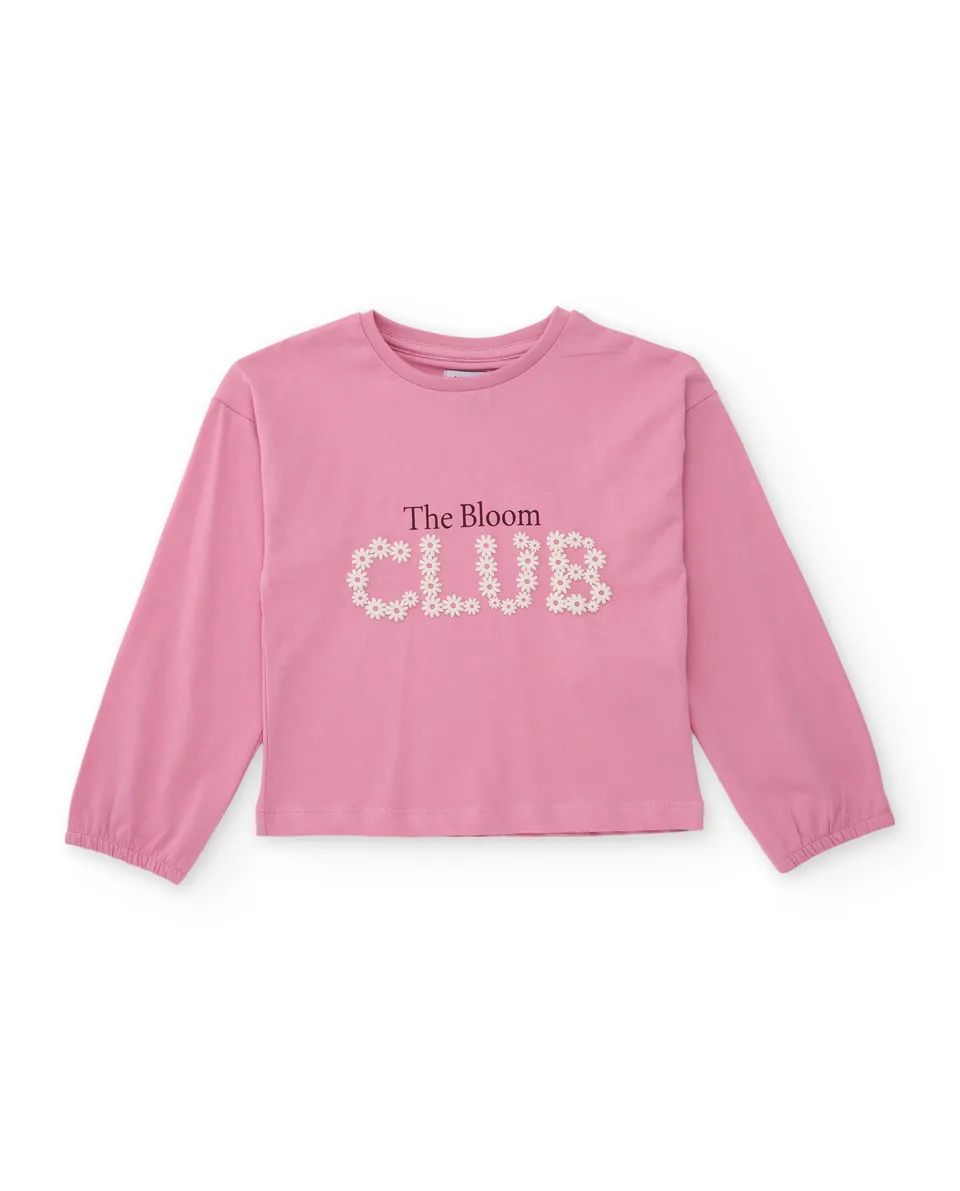 Tuc Tuc maglia bambina rosa ricamo fiori manica lunga