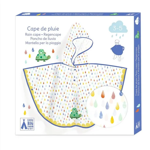 Djeco Turtle mantellina antipioggia 3-5 anni semitrasparente