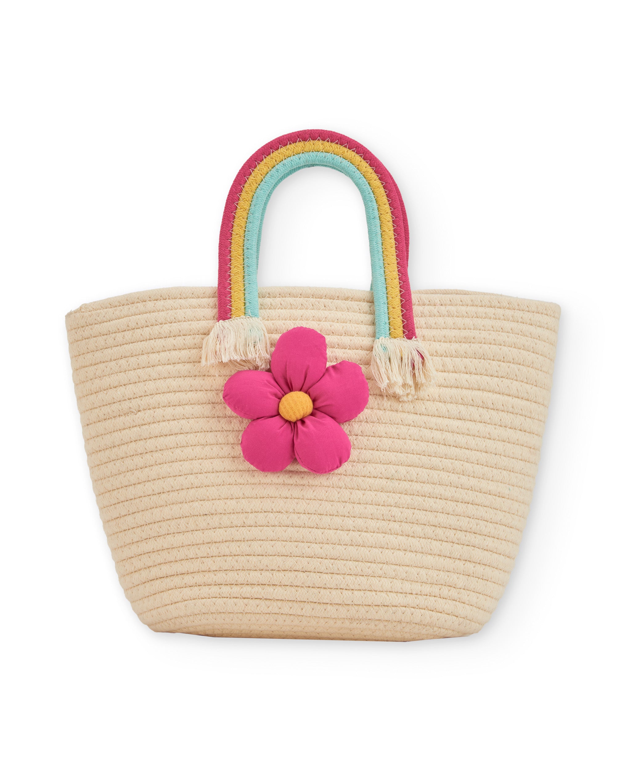 Tuc Tuc borsa bambina beige fiore fucsia