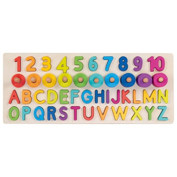 Goki Grande Puzzle Alfanumerico in Legno 3 Anni