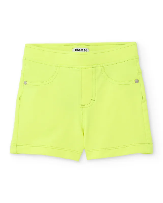 Tuc Tuc shorts bambina giallo neon elasticizzati tasche