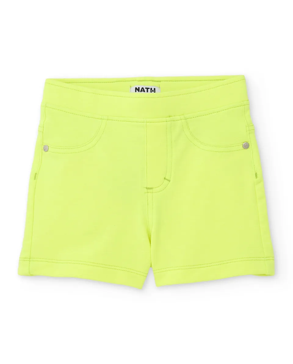 Tuc Tuc shorts bambina giallo neon elasticizzati tasche
