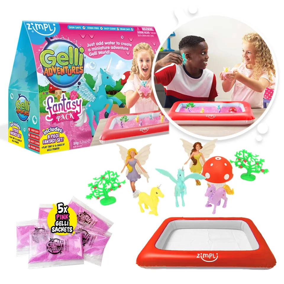 Zimpli Kids Gelli Worlds Fantasy Kit Sensoriale con Vassoio