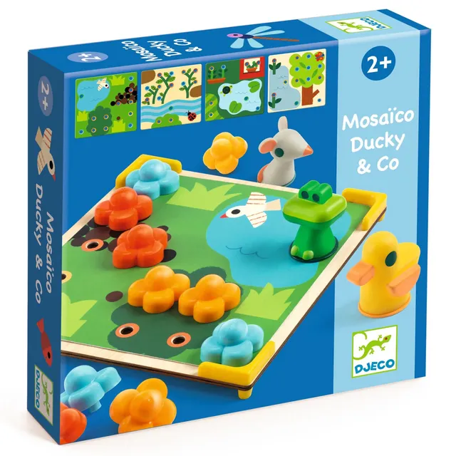Djeco Ducky & Co Mosaico Chiodini gioco legno 2 anni