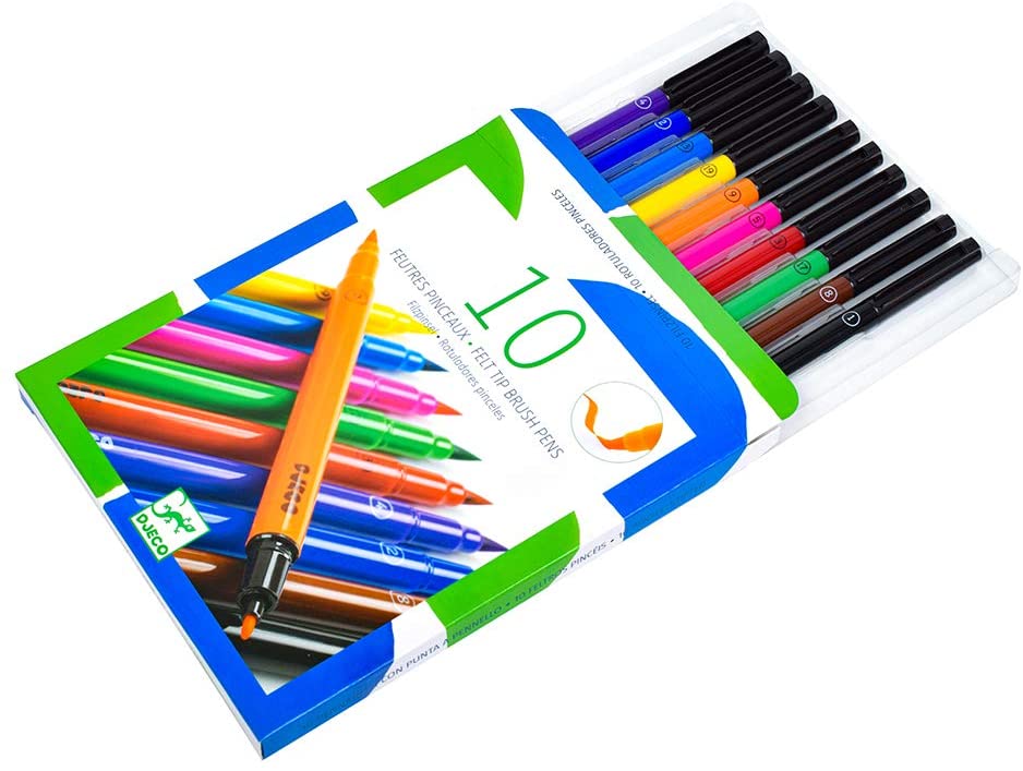 Djeco set 10 pennarelli doppia punta colori classici