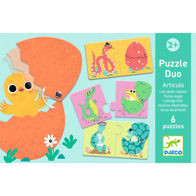 Djeco Funny Eggs Duo puzzle uova animali dai 2 anni FSC